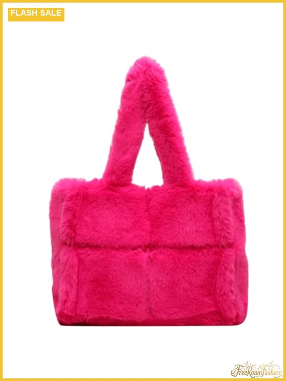 Soft Faux Fur Large Shoulder Tote Bag Plush Top Handle Purse